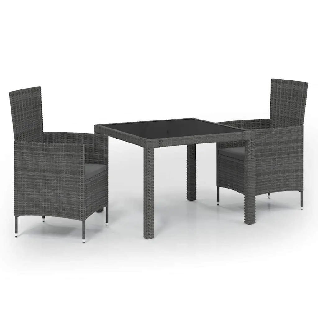 Outdoor Dining Set in Grey with Cushions