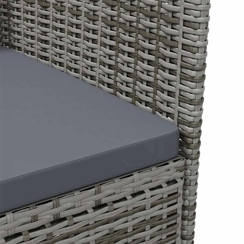 Outdoor Dining Set in Grey with Cushions