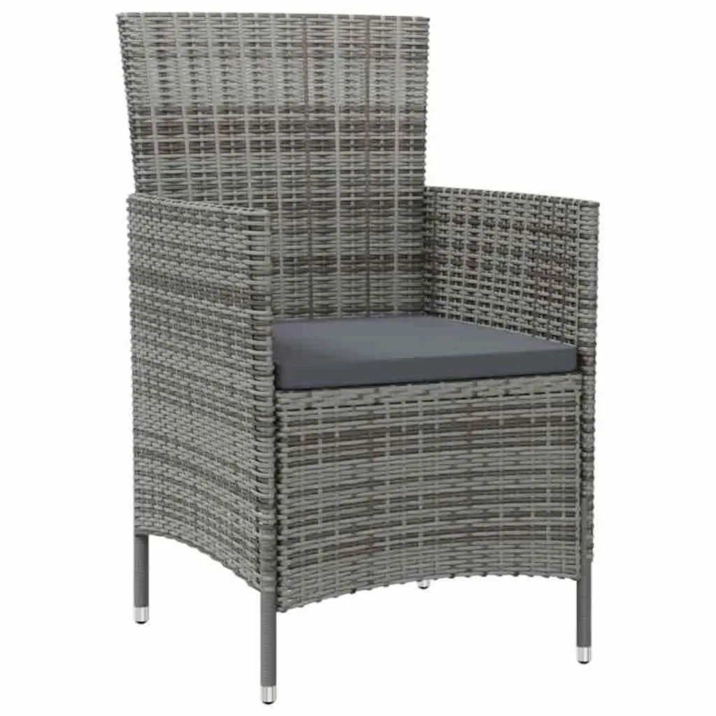 Outdoor Dining Set 5 Piece Garden Furniture Grey PE Rattan Steel Frame