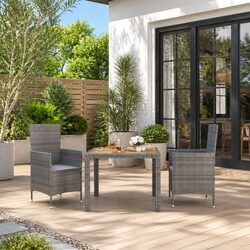 Comfortable 3-Piece Outdoor Dining Set with Cushions