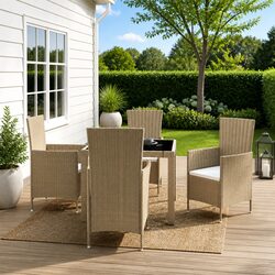 Reliable 5-Piece Outdoor Dining Set in Beige