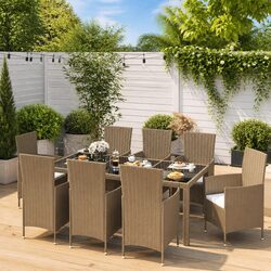 Reliable 9 Piece Outdoor Dining Set with Comfort