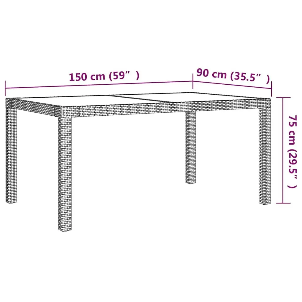 Outdoor Dining Set 5 Piece Black Poly Rattan Garden Furniture with Cushions