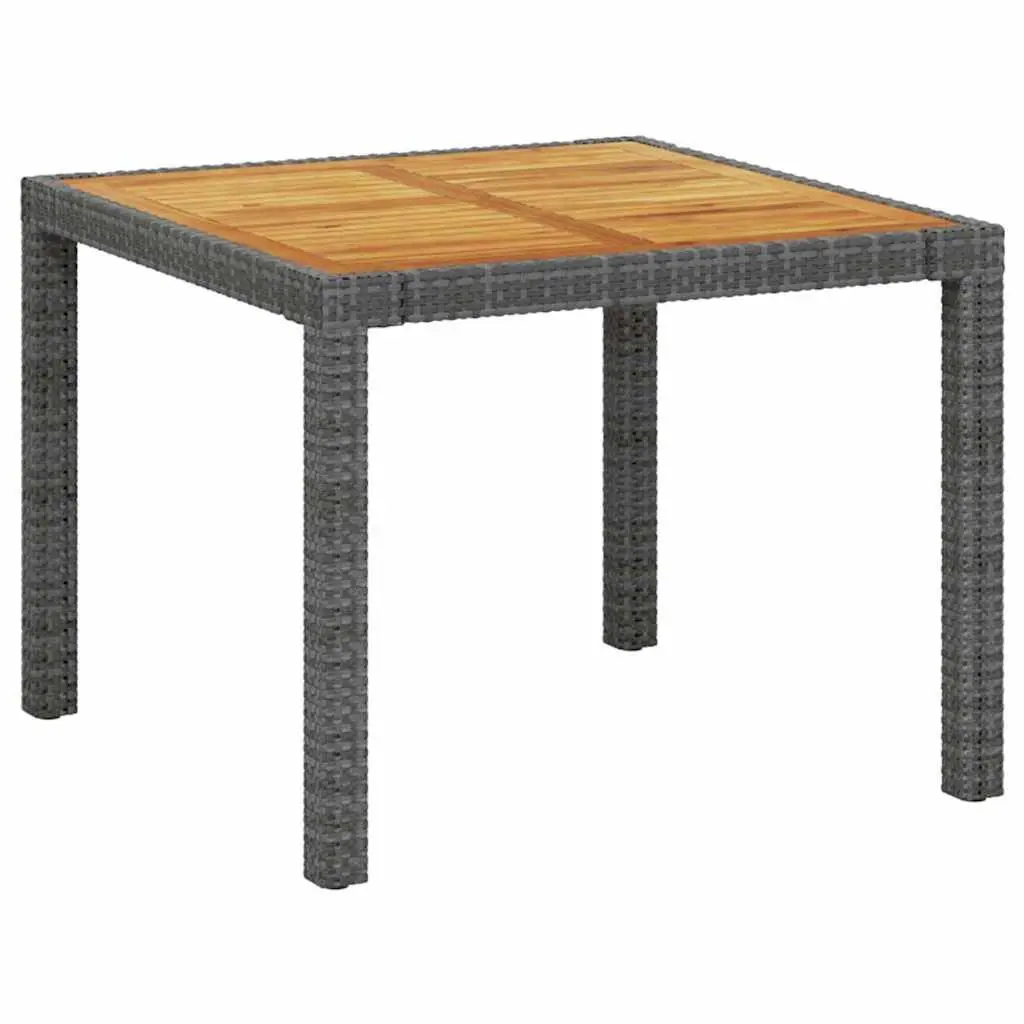 Outdoor Dining Set 3 Piece Grey Poly Rattan Garden Furniture