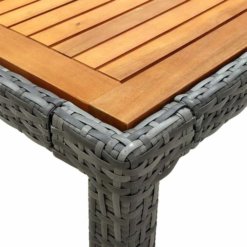 Outdoor Dining Set 3 Piece Grey Poly Rattan Garden Furniture