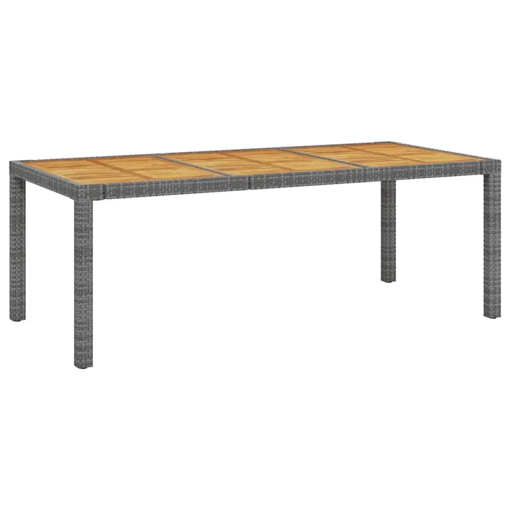 Outdoor Dining Set 7 Piece Grey Poly Rattan Garden Furniture