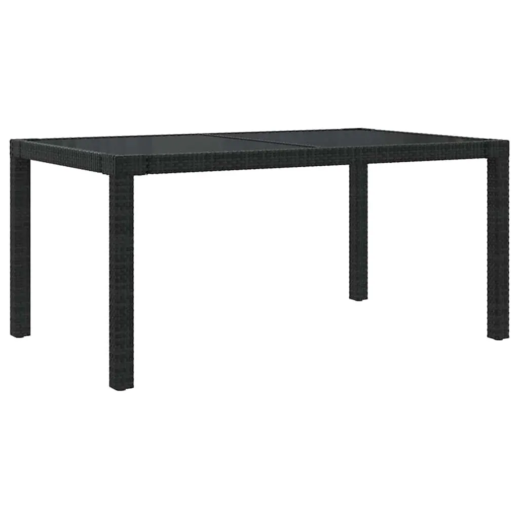 Outdoor Dining Set 5 Piece Garden Furniture Black Poly Rattan with Cushions