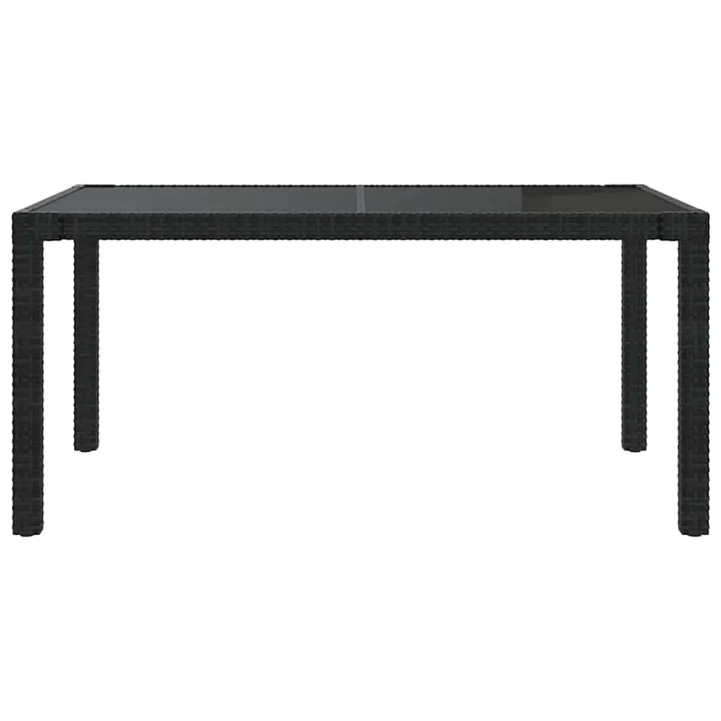 Outdoor Dining Set 5 Piece Garden Furniture Black Poly Rattan with Cushions