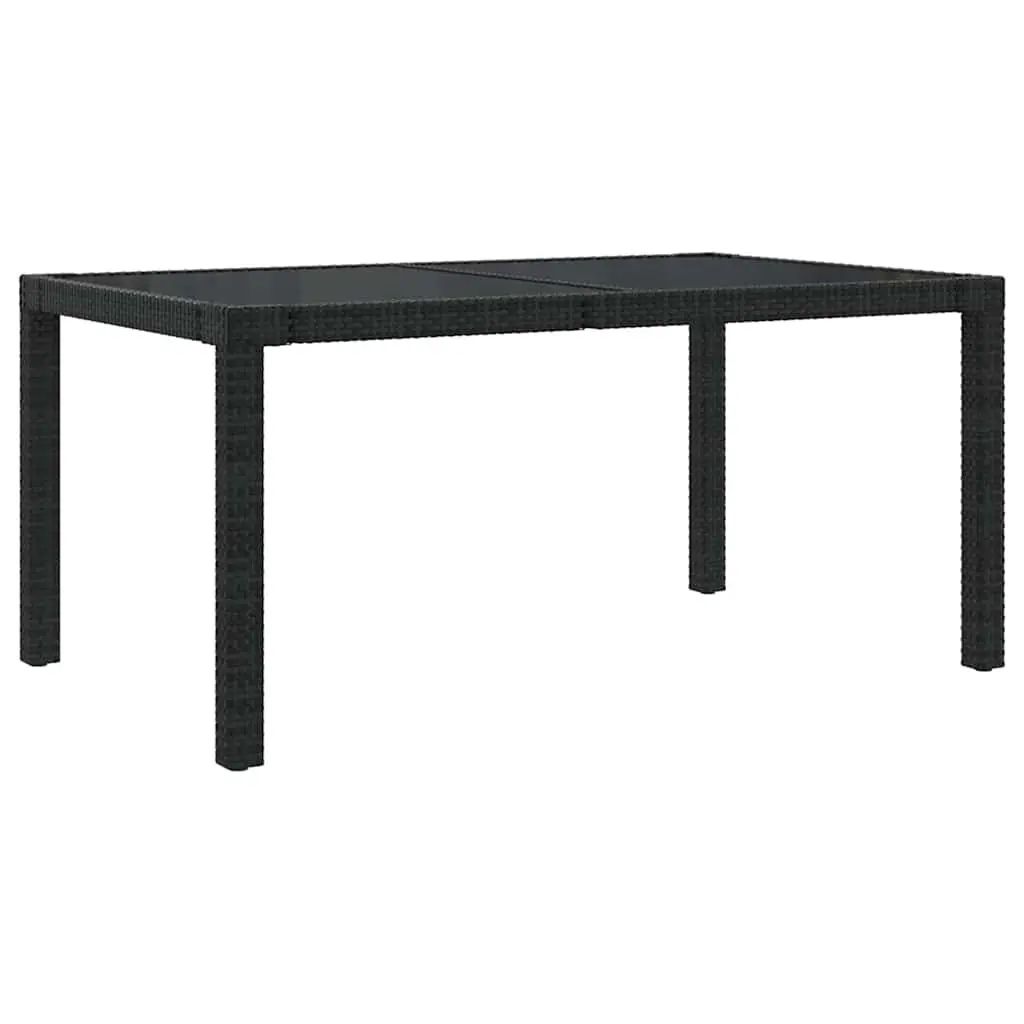 7 Piece Outdoor Dining Set Garden Furniture Table Chairs Black Poly Rattan