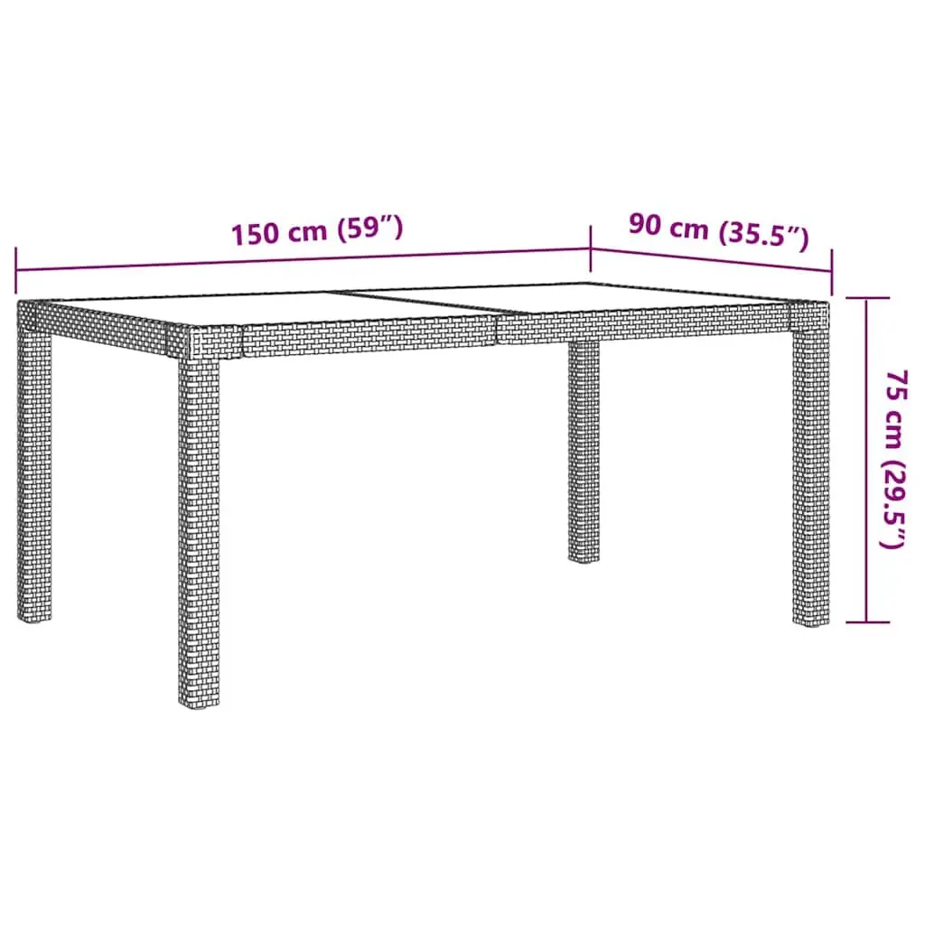 7 Piece Outdoor Dining Set Garden Furniture Table Chairs Black Poly Rattan