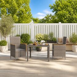 Warm and Reassuring 3 Piece Grey Outdoor Dining Set
