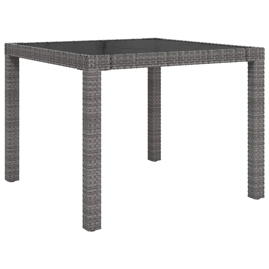 Grey 3 Piece Garden Dining Set Weather Resistant Poly Rattan Furniture with Cushions for Patio Outdoor Use