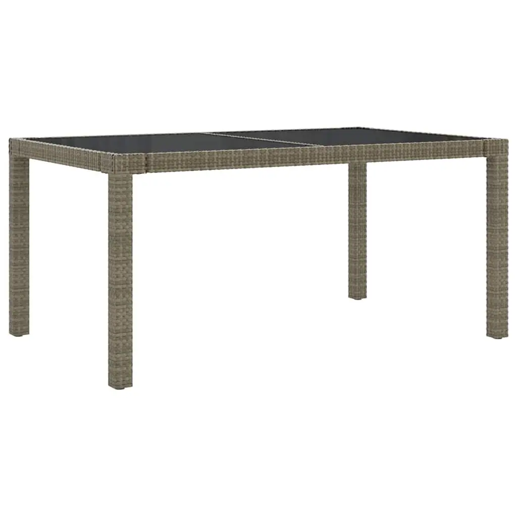 Outdoor Dining Set 5 Piece Garden Furniture Steel Frame Grey PE Rattan