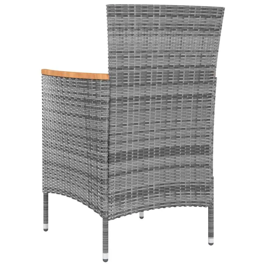 Garden Furniture Set 9 Piece Outdoor Dining Steel Frame Grey PE Rattan with Cushions