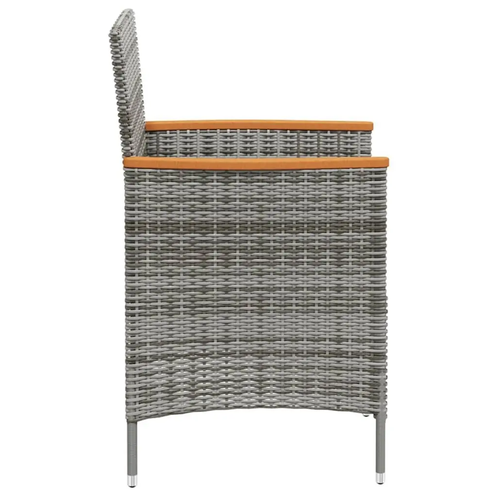 Outdoor Dining Set 11 Piece Garden Furniture Poly Rattan Grey Cushions Steel