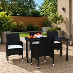 Value-Driven 5 Piece Black Dining Set for Outdoors