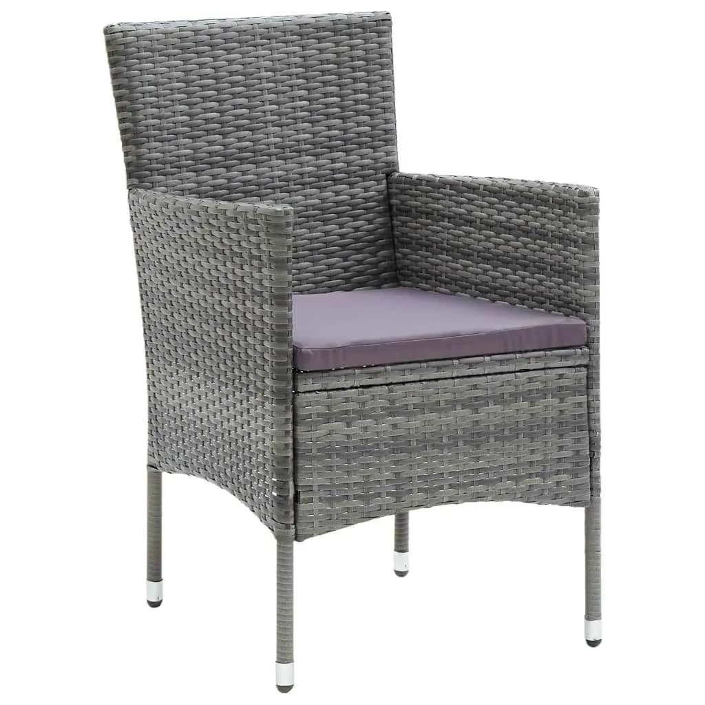 5 Piece Garden Dining Set with Grey Cushions