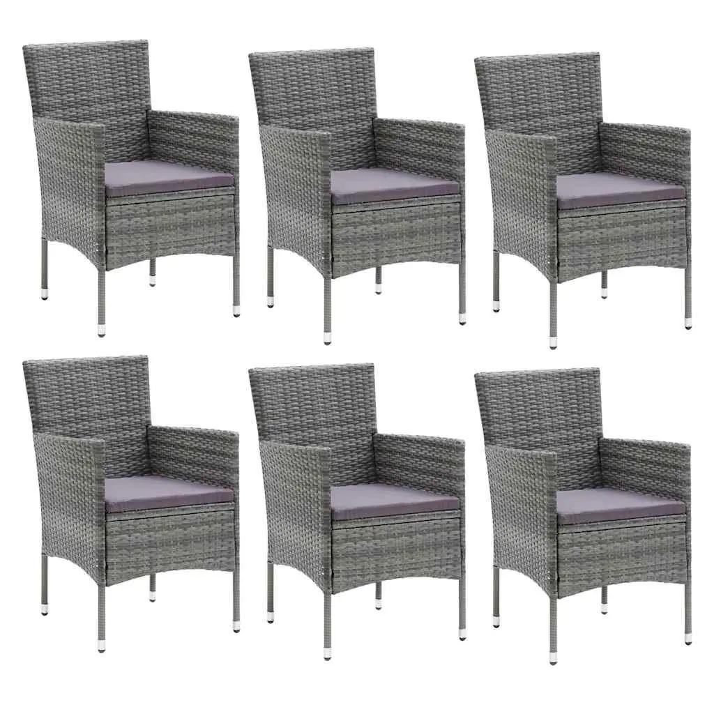 7 Piece Garden Dining Set Outdoor Use Poly Rattan Patio Furniture Grey