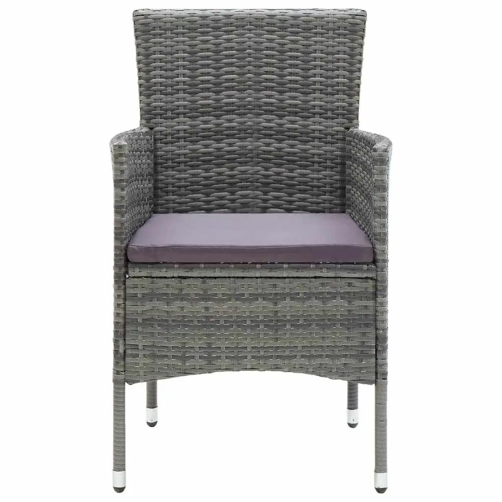 Garden Dining Set 9 Piece Outdoor Patio Furniture Grey Poly Rattan Chairs Table