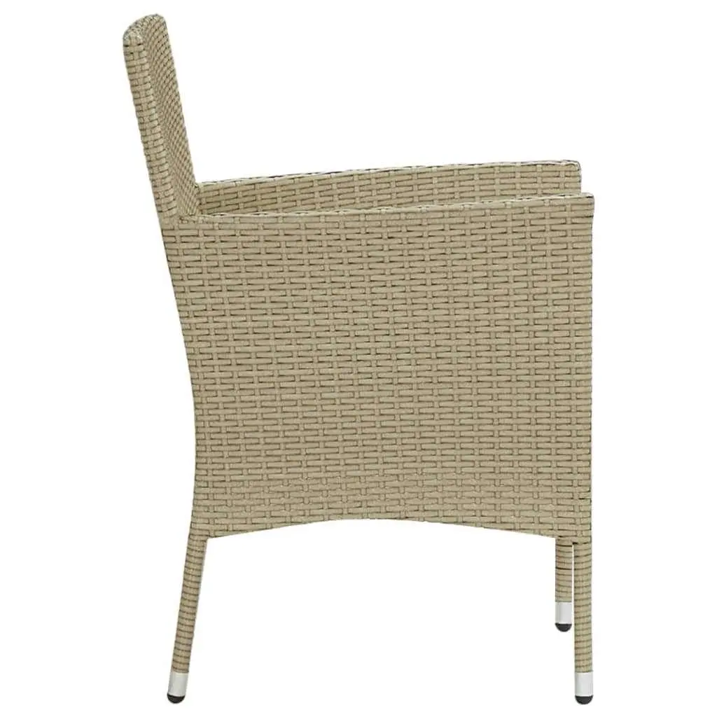 Outdoor Furniture Set 7 Piece Patio Dining Table Chairs Cushions Beige