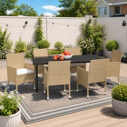 Comfortable 7 Piece Outdoor Dining Set for Relaxation