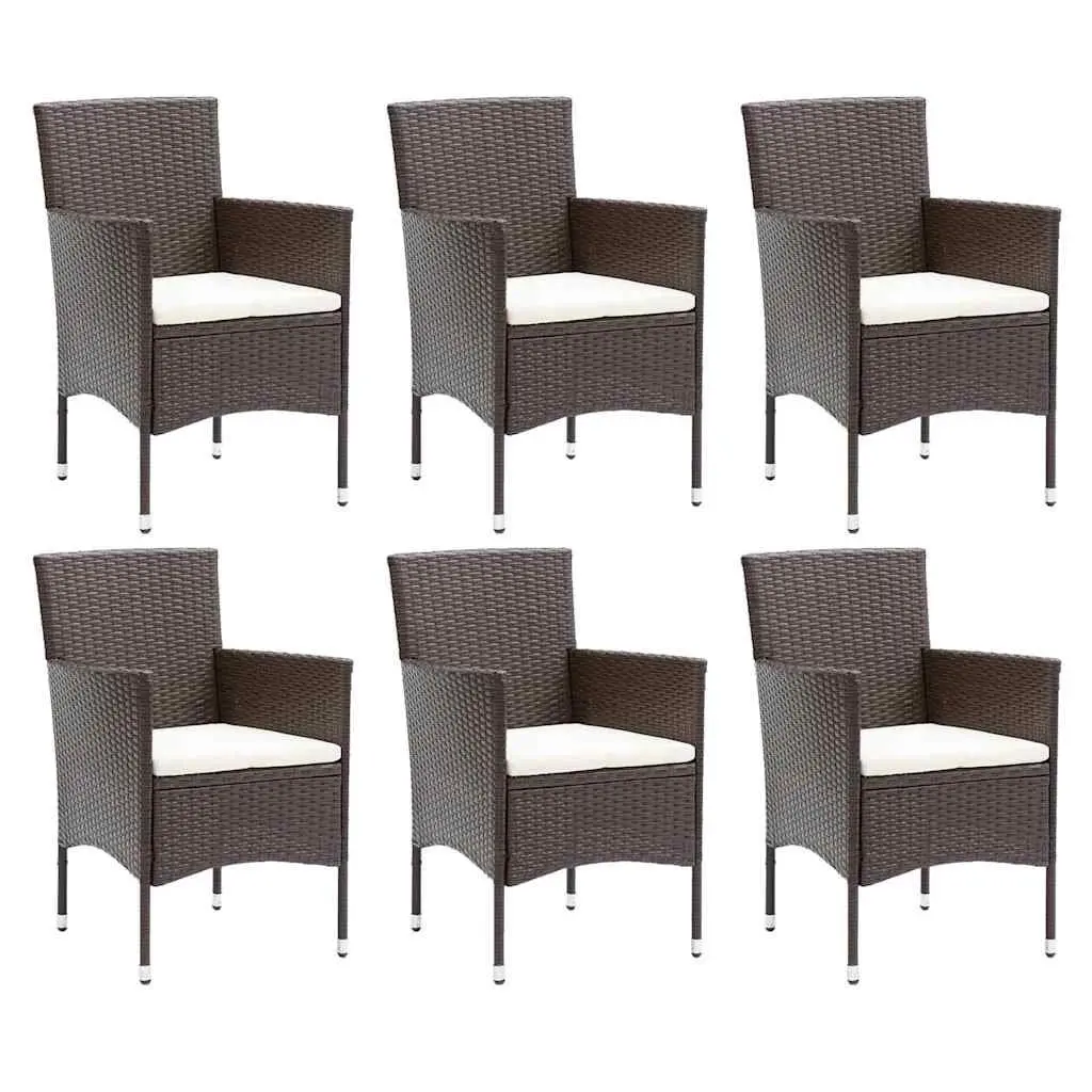 7 Piece Garden Dining Set Outdoor Patio Furniture Table Chairs Brown
