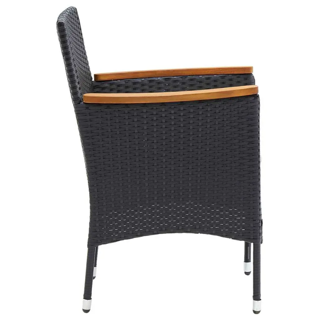 5 Piece Garden Dining Set Outdoor Patio Furniture Cushions Black