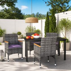 Comfortable 5 Piece Grey Dining Set for Your Outdoor Space