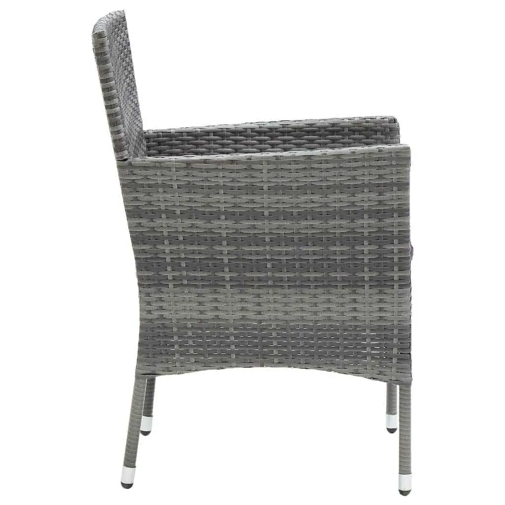 Garden Dining Set 5 Piece Outdoor Patio Furniture Grey PE Rattan with Cushions
