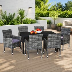 Reliable 7-Piece Garden Dining Set with Cushions