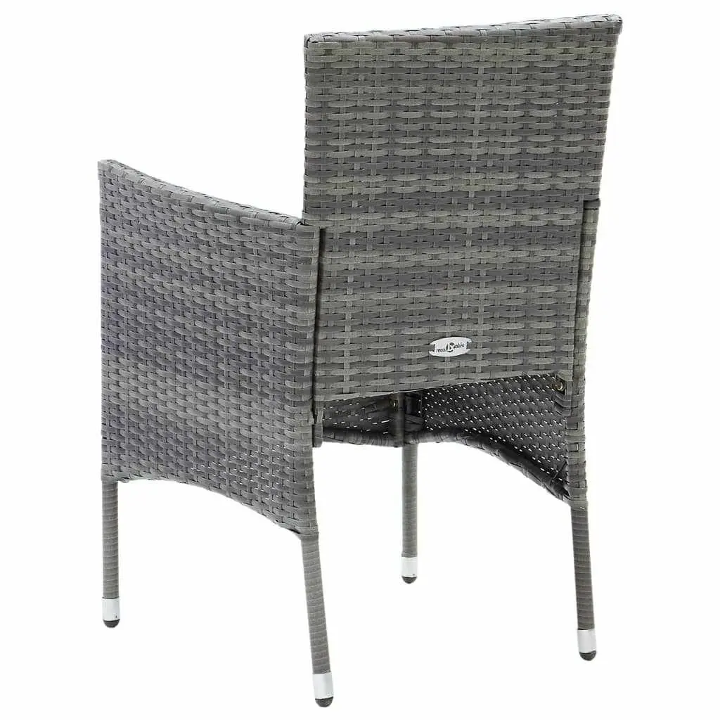 Garden Dining Set 7 Piece Outdoor Patio Furniture Cushioned Grey