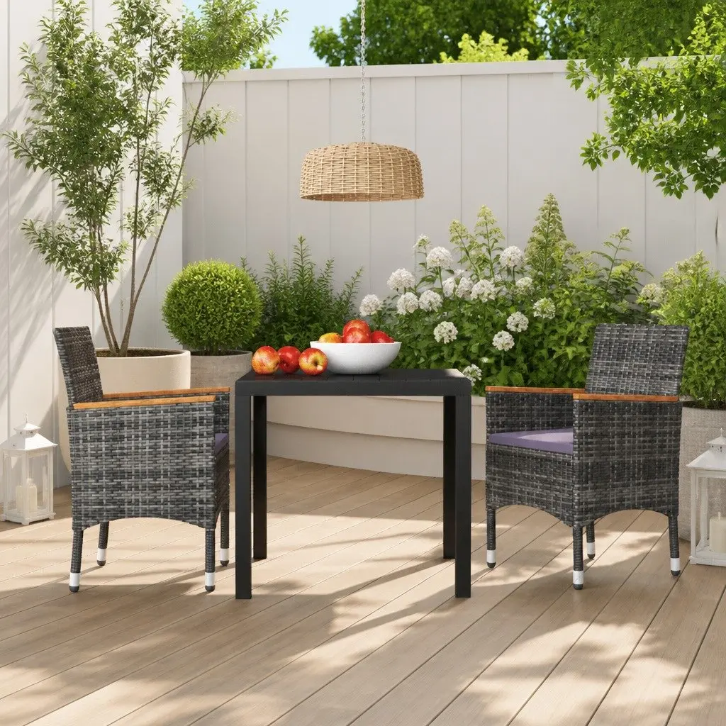 Grey Rattan Dining Set for Outdoors