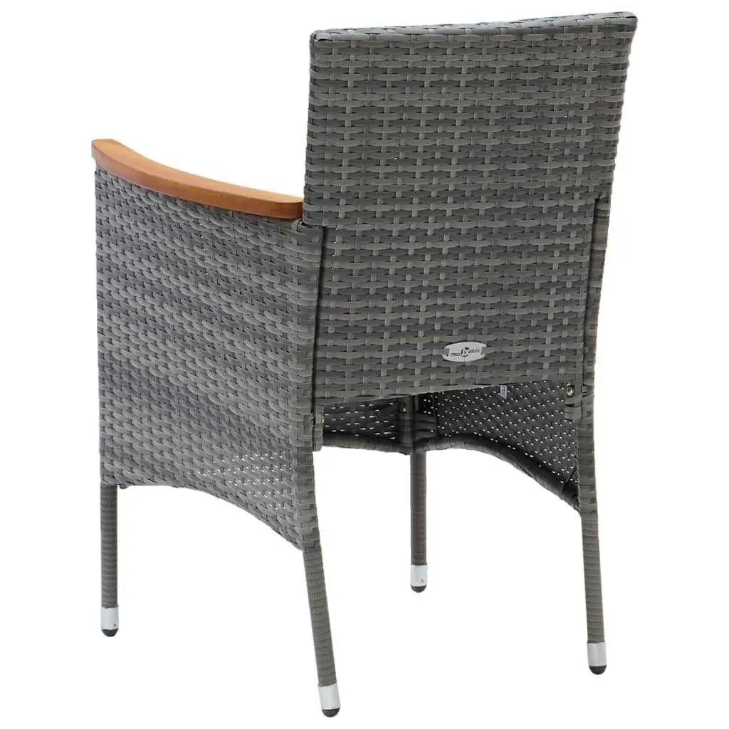 Outdoor Furniture Dining Set 5 Piece Patio Rattan Chairs Table Grey
