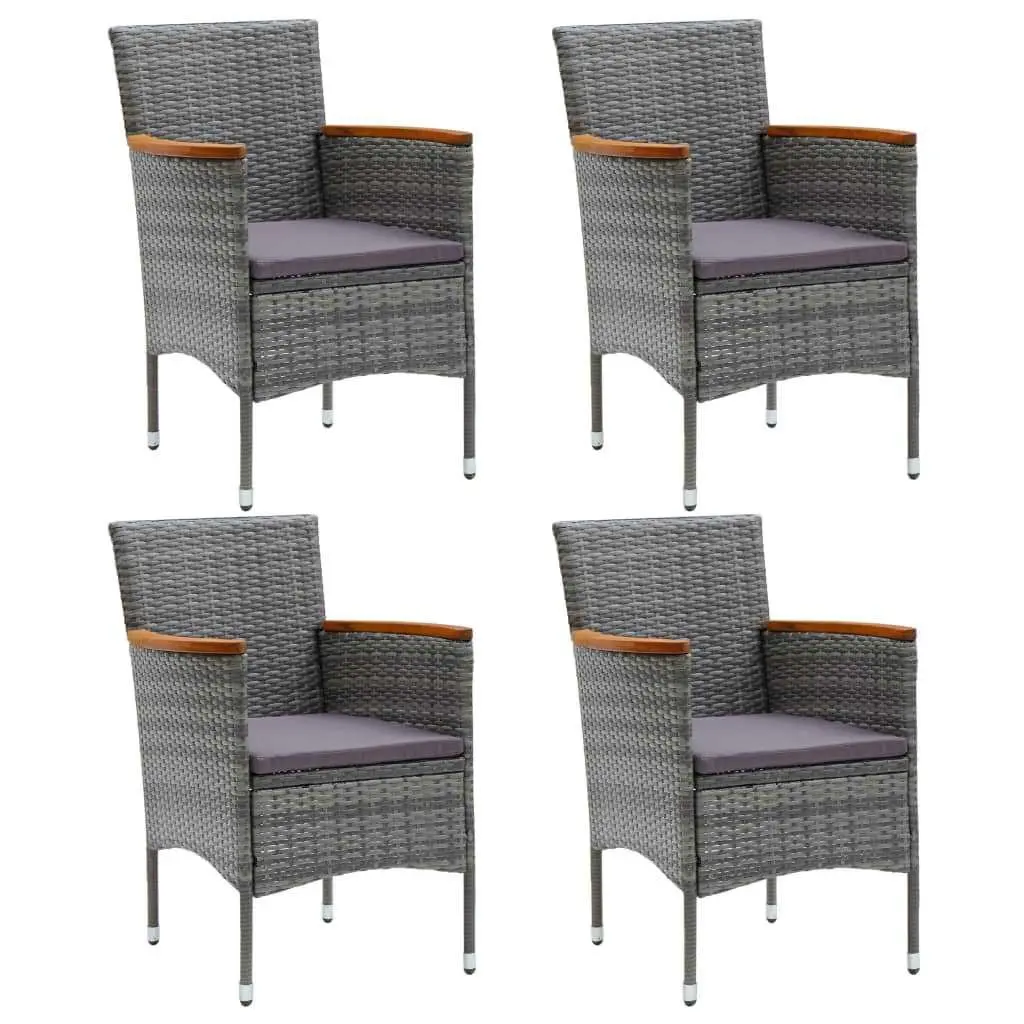 Garden Dining Set 5 Piece Outdoor Patio Furniture Grey Cushions Table