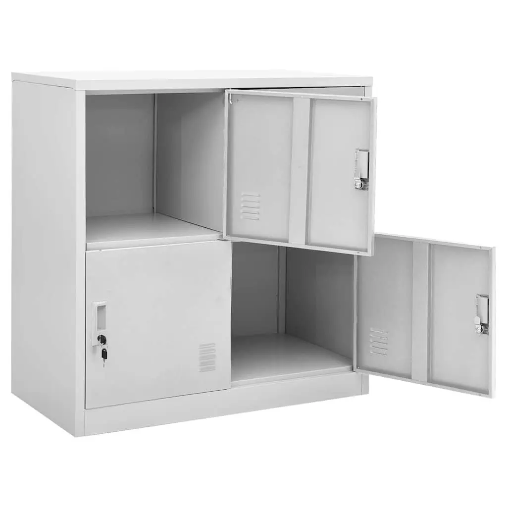 Locker Storage Cabinet Organiser 90W x 45D x 92.5H cm Grey Steel 2 Piece