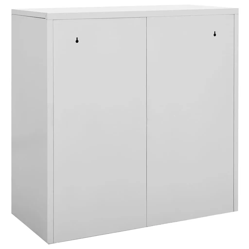 Locker Cabinet Storage Organiser 2 Piece Set Grey Steel Office School Bedroom