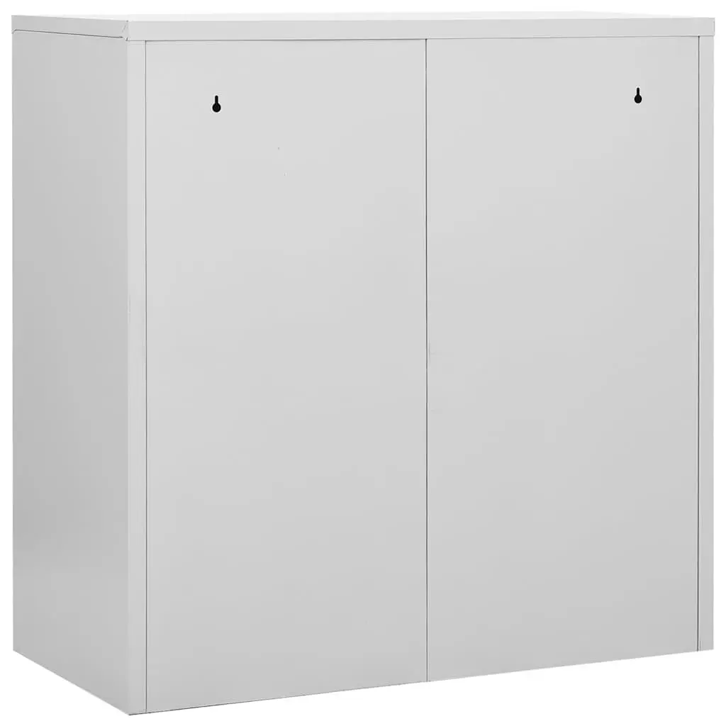 Locker Cabinet Set 5 Piece Storage Organiser Steel Lockable Office School Light Grey Blue
