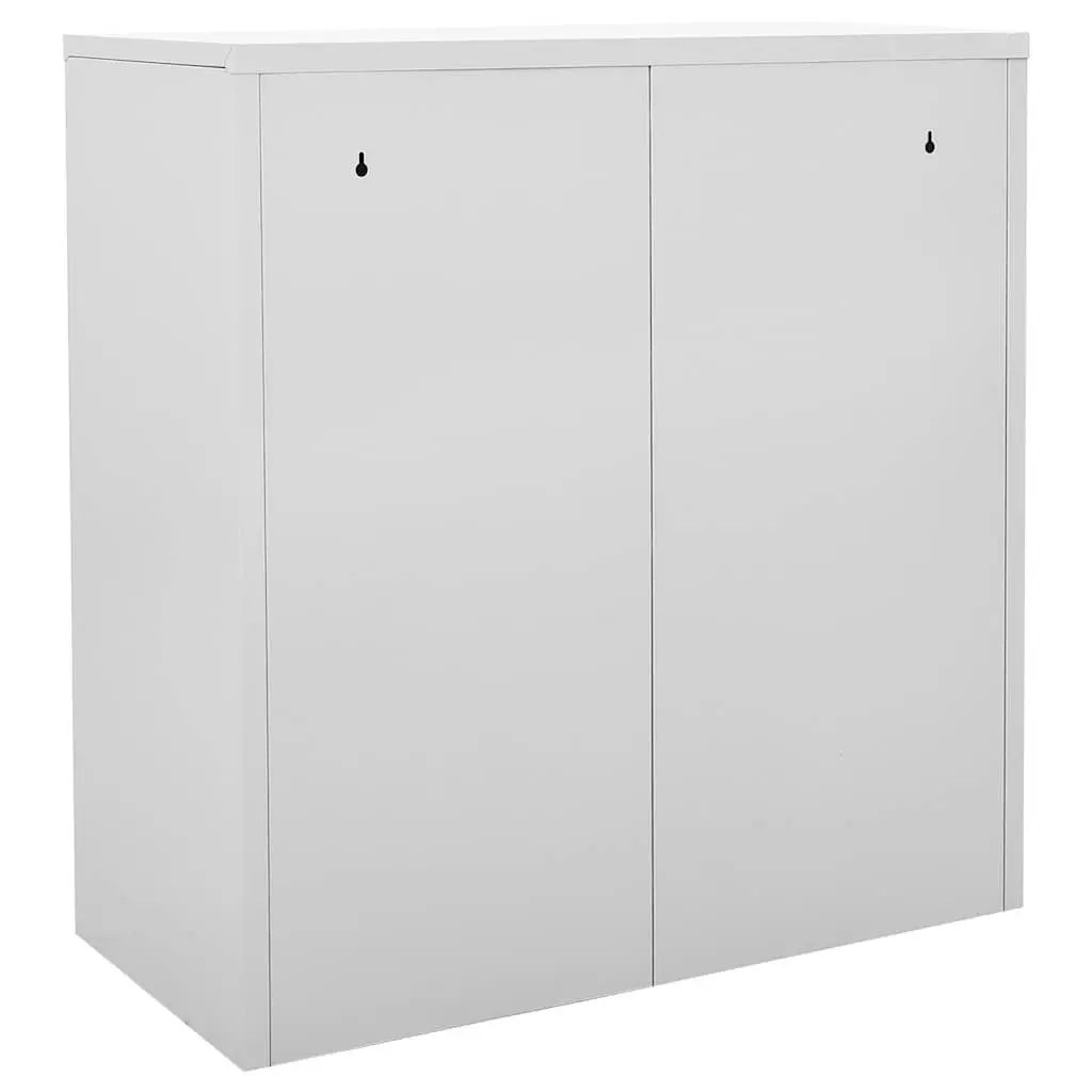 Storage Locker Cabinet Set 2 pcs Steel Lockable Organiser Light Grey Blue