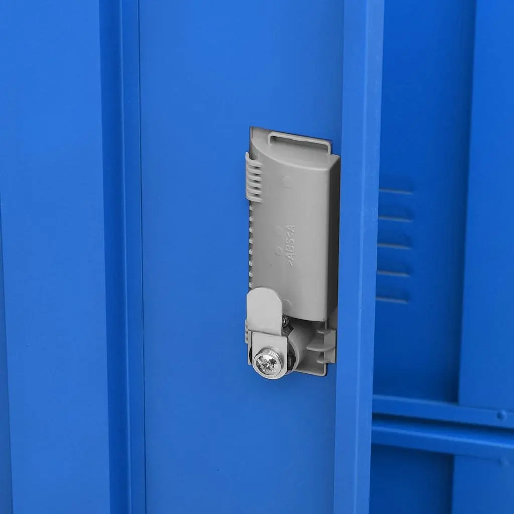 Storage Locker Cabinet Set 2 pcs Steel Lockable Organiser Light Grey Blue