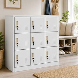 Practical 5-Piece Storage Locker Cabinet Set in Grey