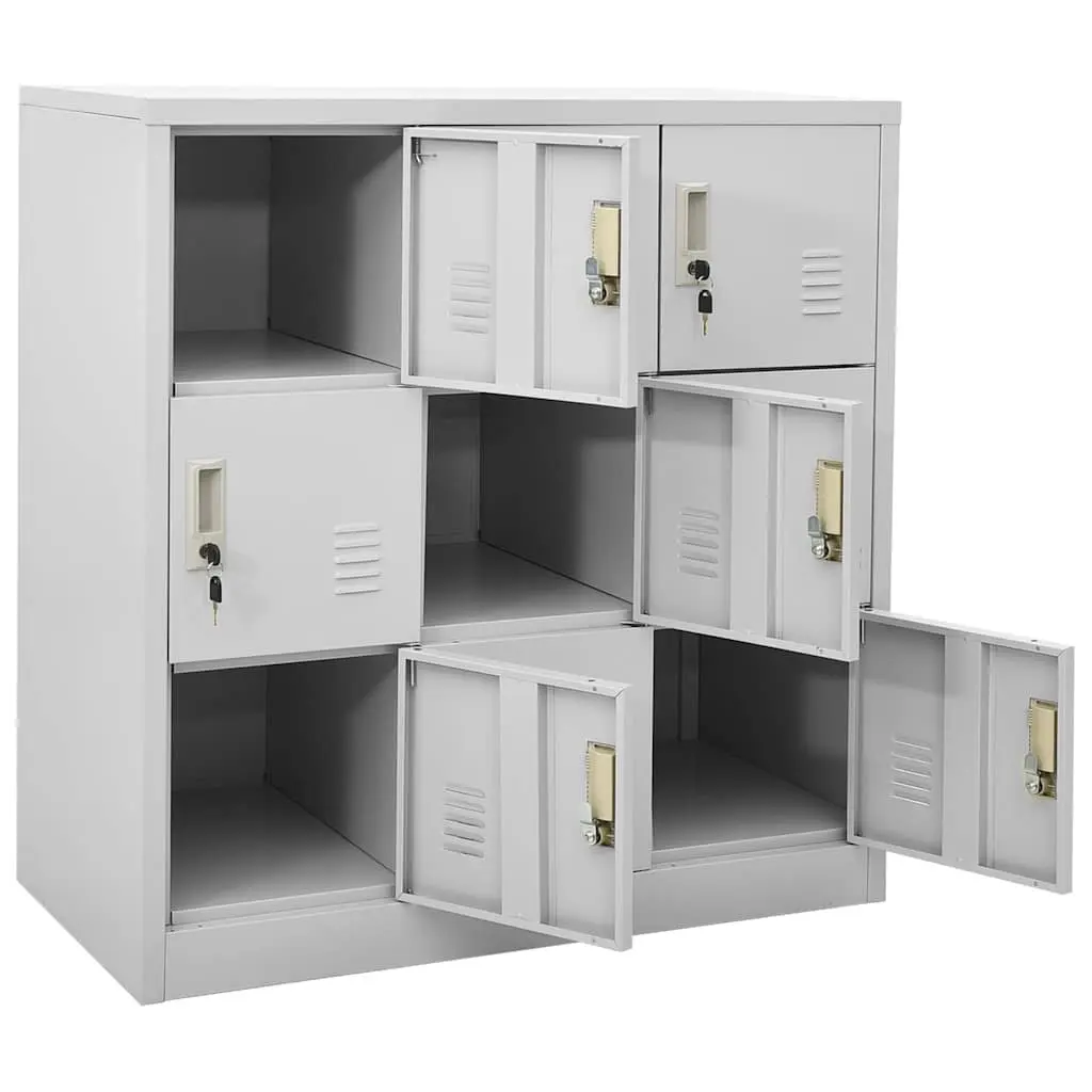 Storage Locker Cabinet Set 5 Piece Modern Organiser 90L x 45W x 92.5H cm Light Grey Steel