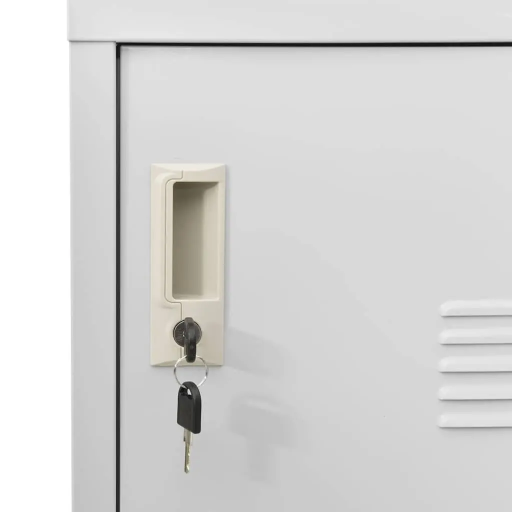 Storage Locker Cabinet Set 5 Piece Modern Organiser 90L x 45W x 92.5H cm Light Grey Steel