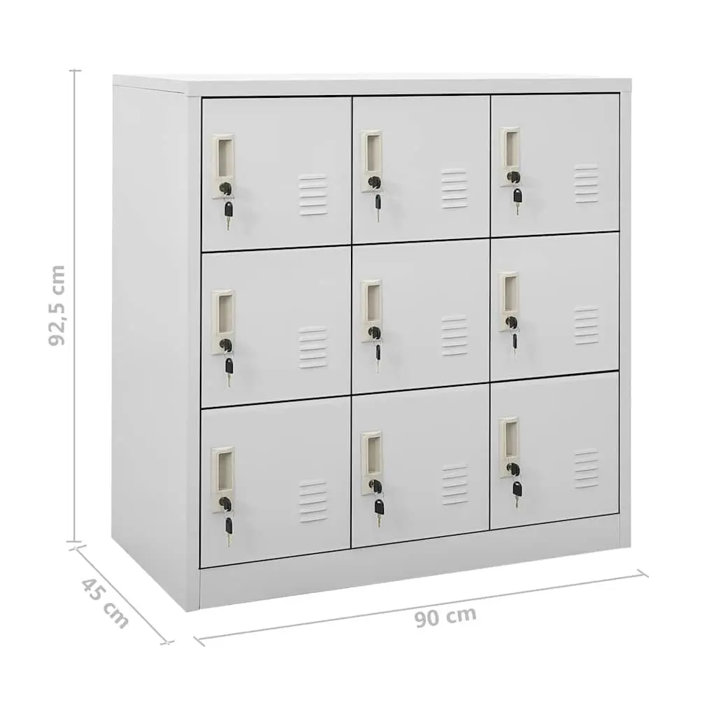 Storage Locker Cabinet Set 5 Piece Modern Organiser 90L x 45W x 92.5H cm Light Grey Steel