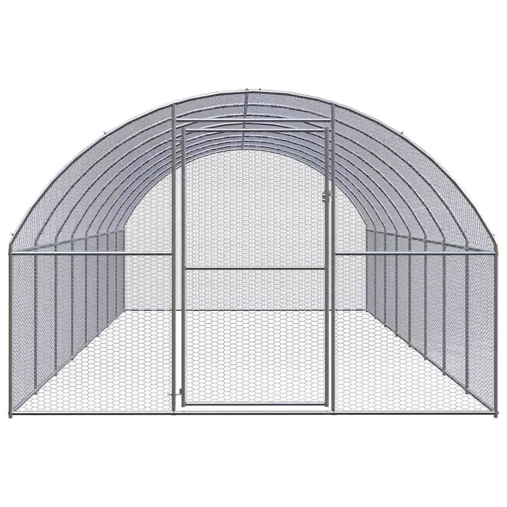 Outdoor Chicken Coop 3x8x2m Galvanised Steel Poultry Enclosure Run Pen Ducks