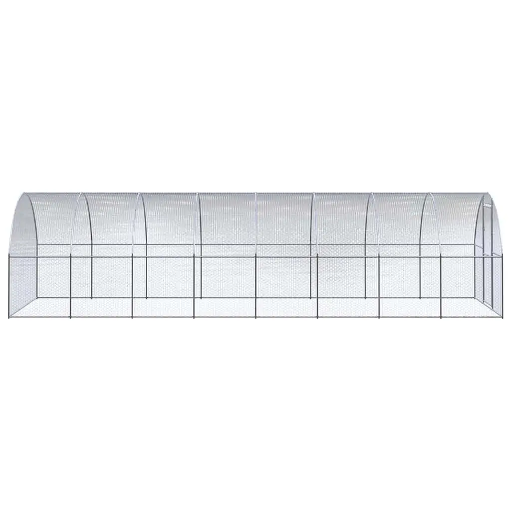 Outdoor Chicken Coop 3x8x2m Galvanised Steel Poultry Enclosure Run Pen Ducks