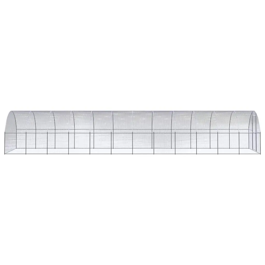 Chicken Coop Outdoor Galvanised Steel Enclosure 3x12x2m Silver