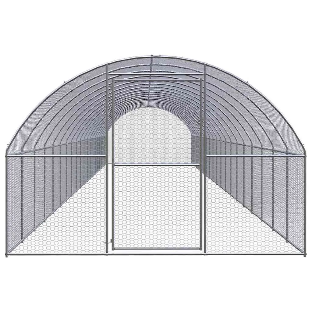 Chicken Coop Run Enclosure Outdoor Poultry 3x2x20m Silver Galvanised Steel Wire Mesh