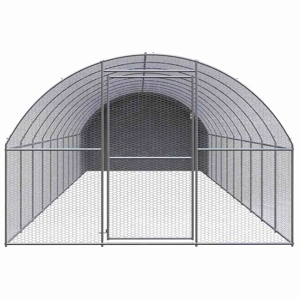 Outdoor Chicken Coop 3x12x2m Galvanised Steel Enclosure Run Poultry Duck House