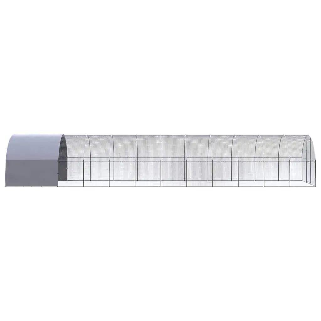 Outdoor Chicken Coop 3x12x2m Galvanised Steel Enclosure Run Poultry Duck House
