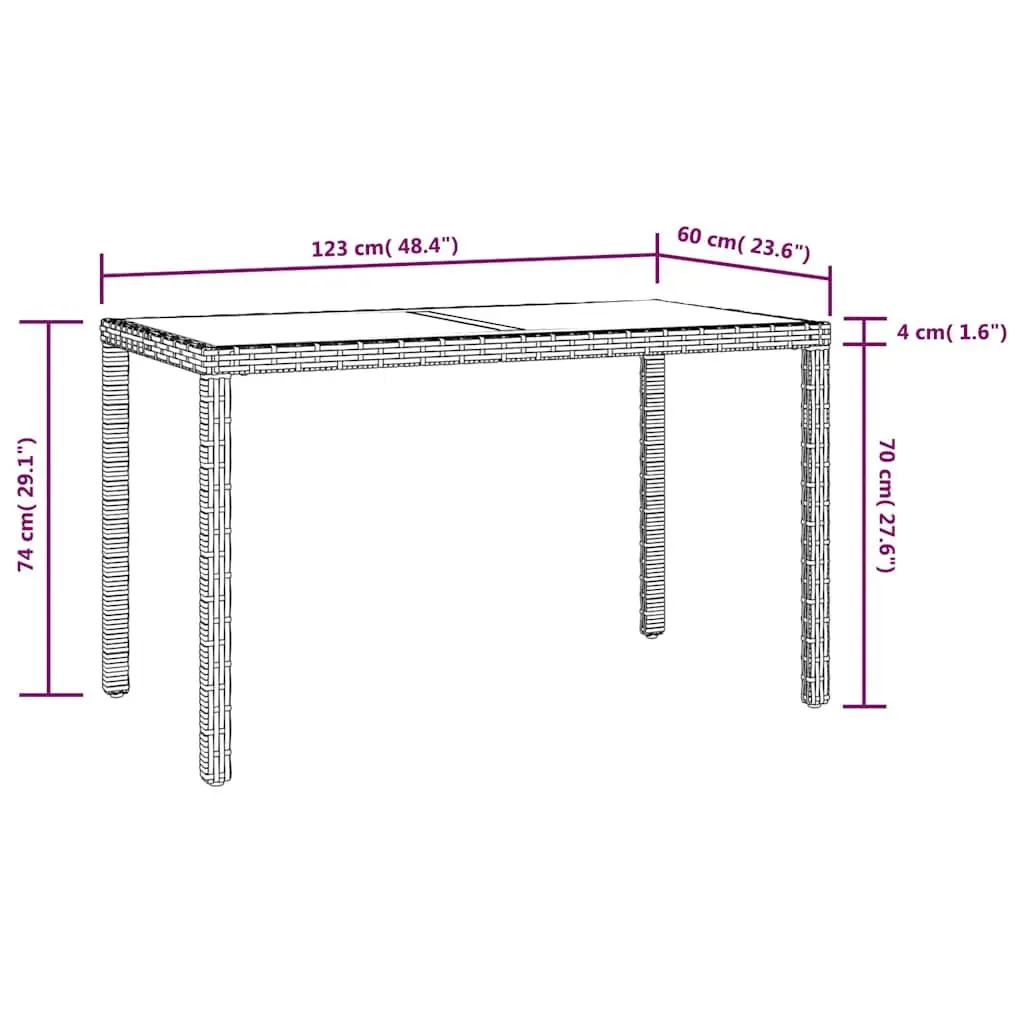 Garden Dining Set 3 Piece Outdoor Furniture with Cushions Black